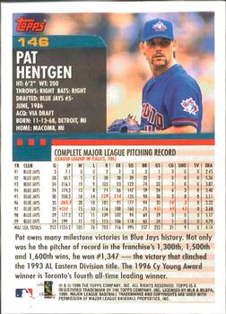 2000 Topps - Home Team Advantage #146 Pat Hentgen Back