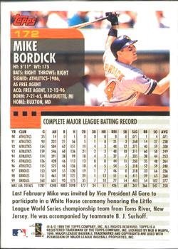 2000 Topps - Home Team Advantage #172 Mike Bordick Back