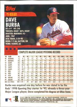 2000 Topps - Home Team Advantage #182 Dave Burba Back