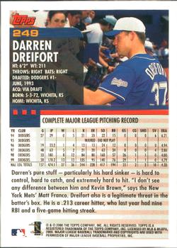 2000 Topps - Home Team Advantage #249 Darren Dreifort Back