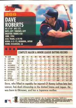2000 Topps - Home Team Advantage #266 Dave Roberts Back