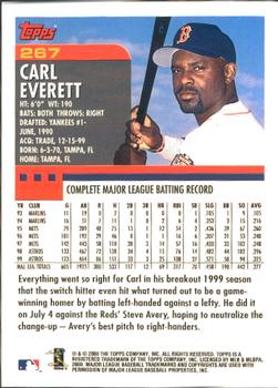 2000 Topps - Home Team Advantage #267 Carl Everett Back