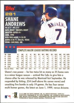 2000 Topps - Home Team Advantage #281 Shane Andrews Back