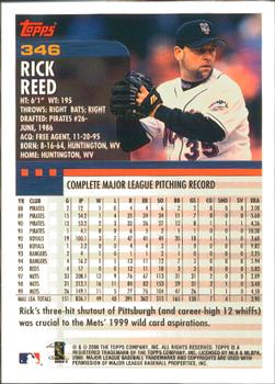 2000 Topps - Home Team Advantage #346 Rick Reed Back