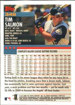 2000 Topps - Home Team Advantage #348 Tim Salmon Back