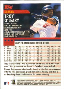 2000 Topps - Home Team Advantage #356 Troy O'Leary Back