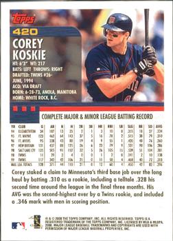 2000 Topps - Home Team Advantage #420 Corey Koskie Back