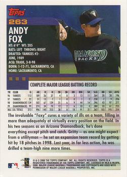 2000 Topps - Home Team Advantage #263 Andy Fox Back