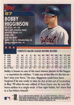 2000 Topps - Home Team Advantage #87 Bobby Higginson Back