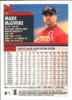 2000 Topps - Limited Edition #1 Mark McGwire Back