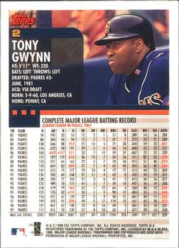 2000 Topps - Limited Edition #2 Tony Gwynn Back