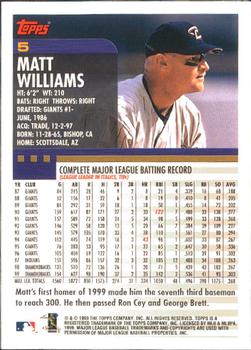 2000 Topps - Limited Edition #5 Matt Williams Back