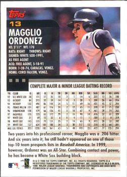 2000 Topps - Limited Edition #13 Magglio Ordonez Back