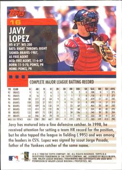 2000 Topps - Limited Edition #16 Javy Lopez Back