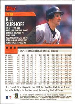 2000 Topps - Limited Edition #19 B.J. Surhoff Back