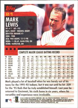 2000 Topps - Limited Edition #21 Mark Lewis Back