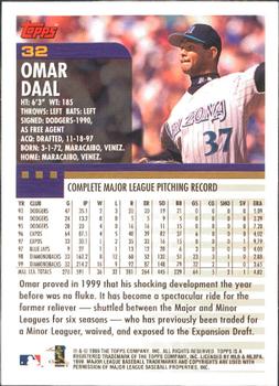 2000 Topps - Limited Edition #32 Omar Daal Back