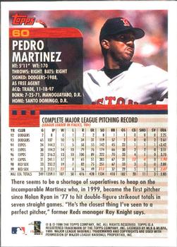 2000 Topps - Limited Edition #60 Pedro Martinez Back