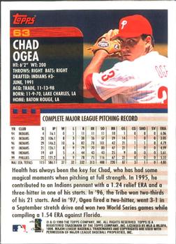 2000 Topps - Limited Edition #63 Chad Ogea Back