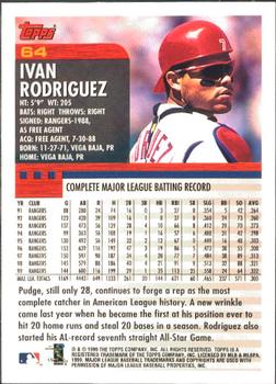 2000 Topps - Limited Edition #64 Ivan Rodriguez Back