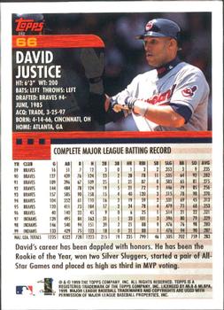 2000 Topps - Limited Edition #66 David Justice Back