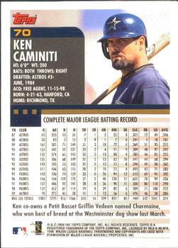 2000 Topps - Limited Edition #70 Ken Caminiti Back