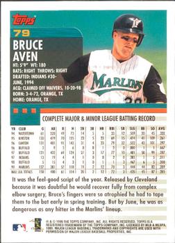 2000 Topps - Limited Edition #79 Bruce Aven Back