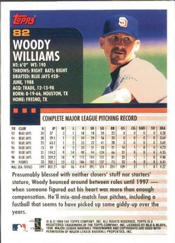 2000 Topps - Limited Edition #82 Woody Williams Back