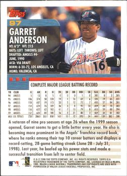 2000 Topps - Limited Edition #97 Garret Anderson Back