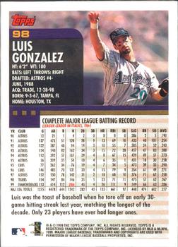 2000 Topps - Limited Edition #98 Luis Gonzalez Back
