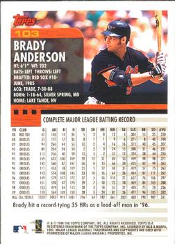 2000 Topps - Limited Edition #103 Brady Anderson Back