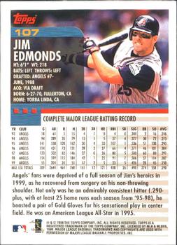 2000 Topps - Limited Edition #107 Jim Edmonds Back