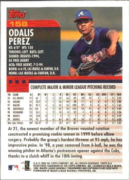 2000 Topps - Limited Edition #158 Odalis Perez Back