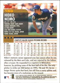 2000 Topps - Limited Edition #159 Hideo Nomo Back