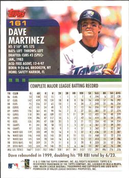 2000 Topps - Limited Edition #161 Dave Martinez Back