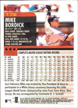 2000 Topps - Limited Edition #172 Mike Bordick Back