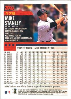 2000 Topps - Limited Edition #176 Mike Stanley Back