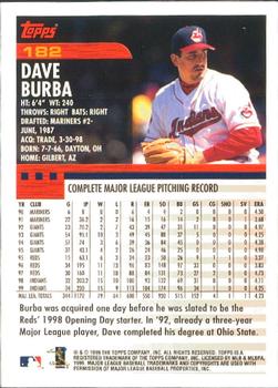 2000 Topps - Limited Edition #182 Dave Burba Back