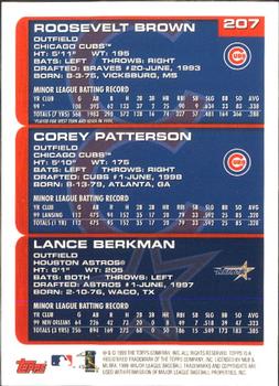 2000 Topps - Limited Edition #207 Lance Berkman / Corey Patterson / Roosevelt Brown Back