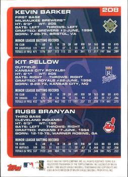 2000 Topps - Limited Edition #208 Kevin Barker / Kit Pellow / Russell Branyan Back