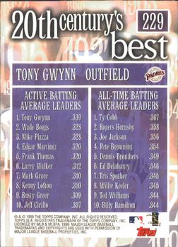 2000 Topps - Limited Edition #229 Tony Gwynn Back