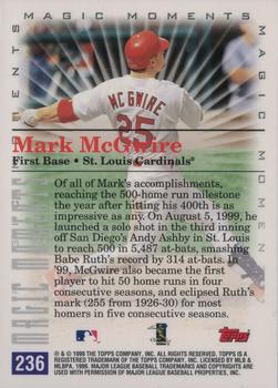 2000 Topps - Limited Edition #236 Mark McGwire Back