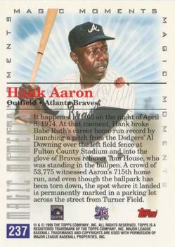 2000 Topps - Limited Edition #237 Hank Aaron Back