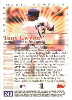 2000 Topps - Limited Edition #240 Tony Gwynn Back