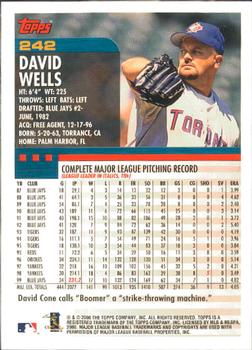 2000 Topps - Limited Edition #242 David Wells Back