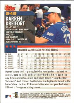 2000 Topps - Limited Edition #249 Darren Dreifort Back