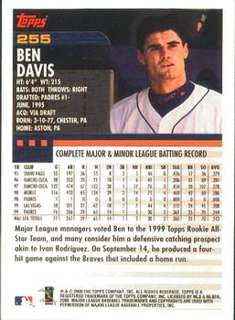 2000 Topps - Limited Edition #255 Ben Davis Back