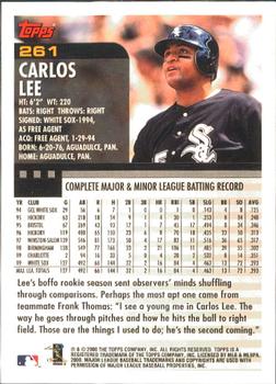 2000 Topps - Limited Edition #261 Carlos Lee Back