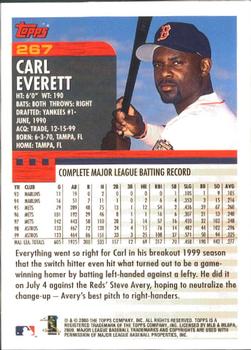 2000 Topps - Limited Edition #267 Carl Everett Back