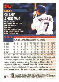 2000 Topps - Limited Edition #281 Shane Andrews Back